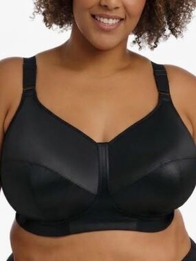 Goddess Plus Size Full Coverage Wireless Support Black Bra Size 48L